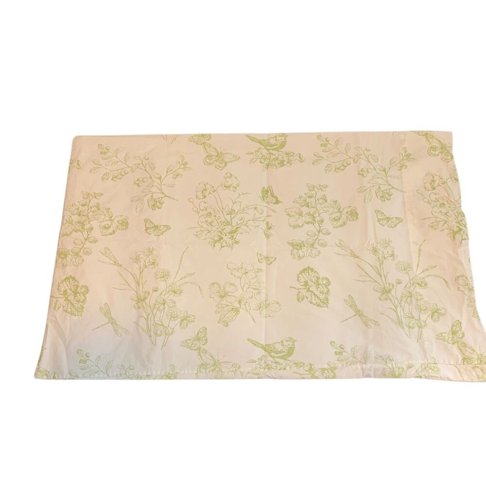 Lauren Ralph Lauren Sage Green Botanical Toile Pillow Case Standard Birds